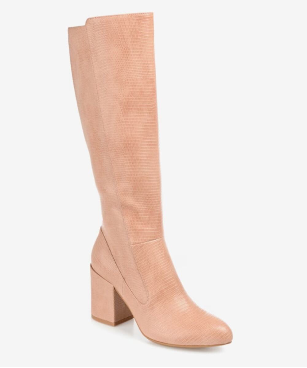 Journee Collection Tavia Boots 6.5 NWOT Peach Tan Knee High Tall Heel Riding